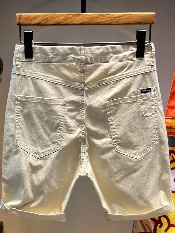 

Slim Fit Men's ort Pants Casual Workwear Five-Quarter Thin Sle Khaki Color Versatile Cool Mid-Length Summer orts