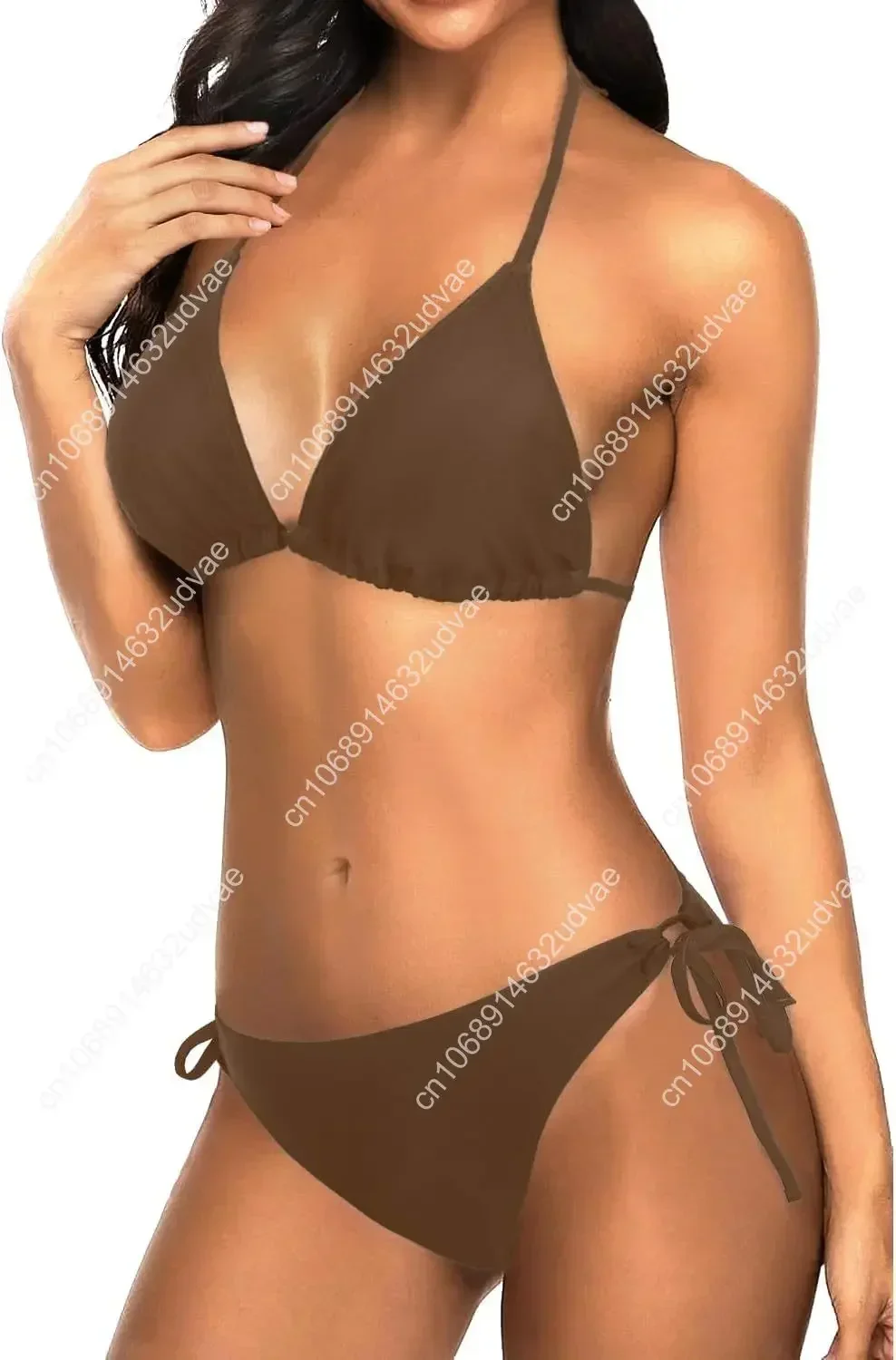 Tempt Me Women Triangle Bikini Sets Halter Two Piece Sexy Swimsuit String Tie Side Bathing Suit view 6