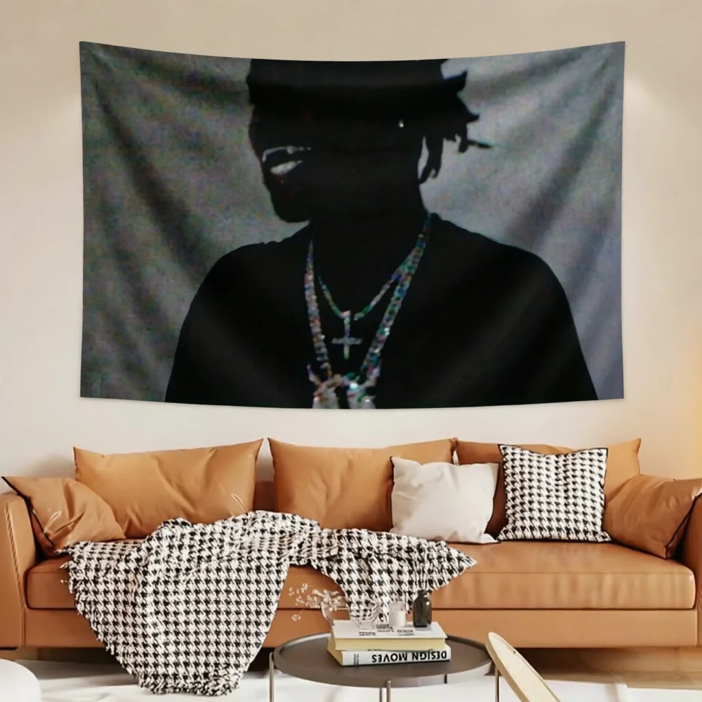 1 unidad Tapiz de bandera de Hip Hop C-Carson Rapper, con ojales de latón, kit gratuito, ideal para la cueva del hombre, dormitorio universitario, dormitorio, sala de estar y hogar