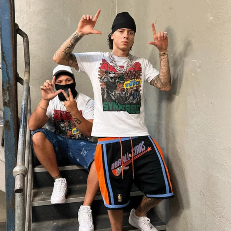 

Sy-world “WELCOM TO THE AREAZ” Comic Design Print T Shirt Hip Hop Street styl Tshirt For Casual Men's/Women's Short Sleeve Tees