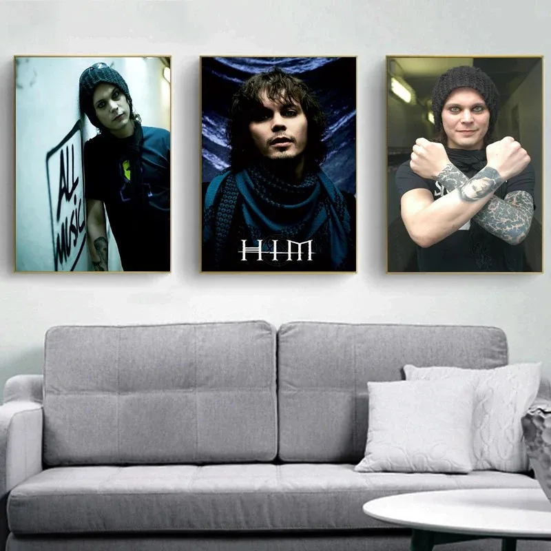 Ville Valo Poster Decorative Painting Canvas Prints Gift Wall Art for Living Room HD Pictures Bedroom Decor Painting Frameless