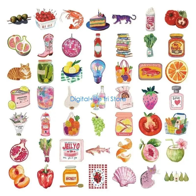 E06D 50Pcs Removable Graffiti Decals Artistic Waterproof Stickers for DIY Craft Projects School Supplies Decorative