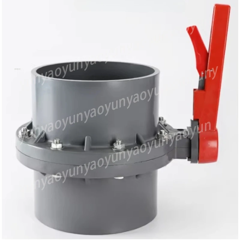 DN110 PVC Butterfly Valve, One Piece Body for Seawater Aquaculture Pipe System, Corrosion Resistant Plastic Valve