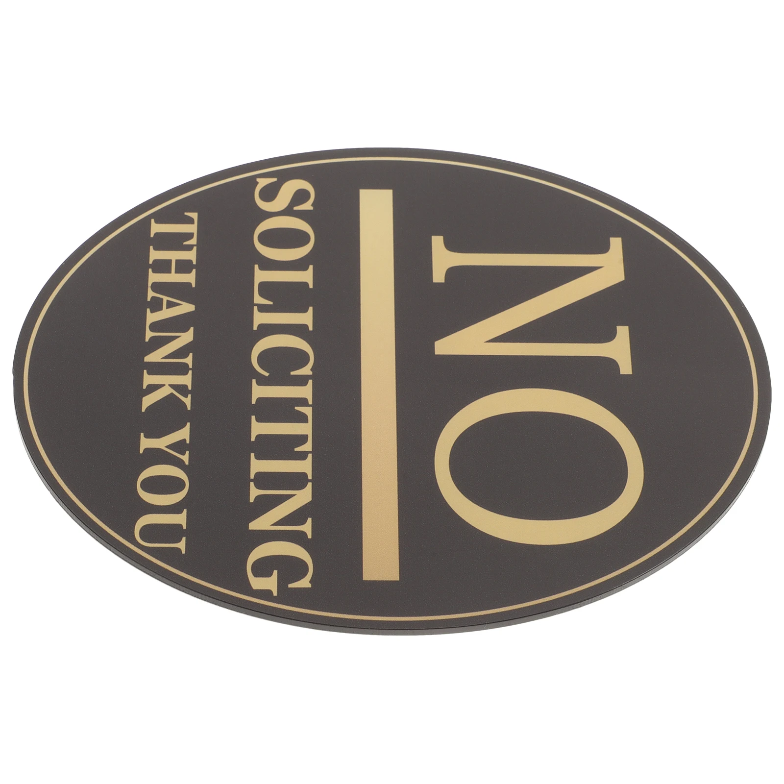

No Soliciting Sign Acrylic Gold Lettering Outdoor Indoor Prohibition House Door Window Home Front Warning Signs