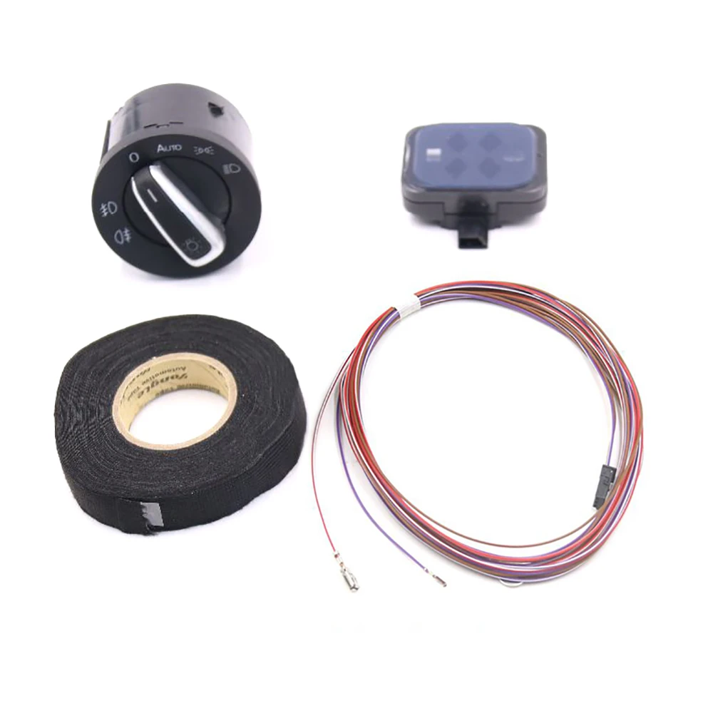 Auto Headlight Switch Rain Sensor+Wire Harness Cable For VW Golf 6 Tiguan Jetta Mk5 Mk6 Touran