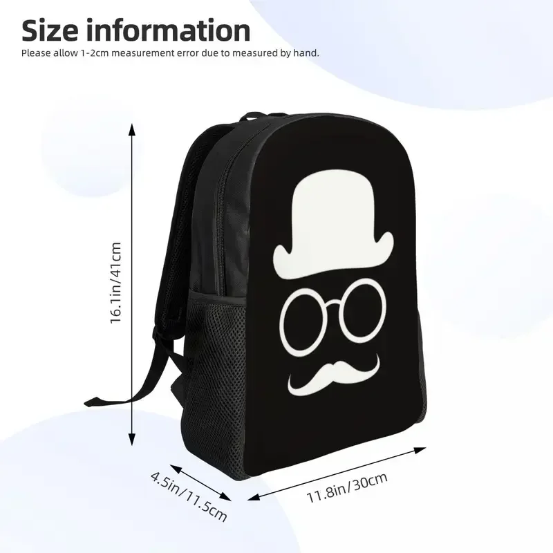 Custom Classic Mustache Love My Backpacks Men Women Basic Bookbag for College School Cartoon Facial Hair Bags