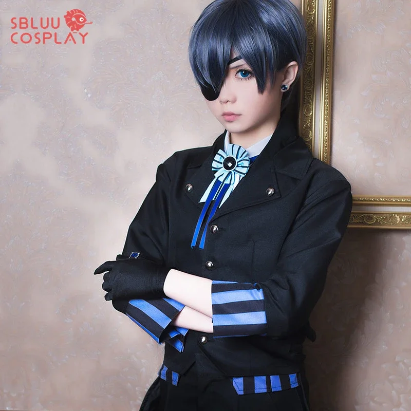 SBluuCosplay Ciel Phantomhive أزياء تنكرية كتاب أزياء تنكرية أتلانتيك مع شعر مستعار #1