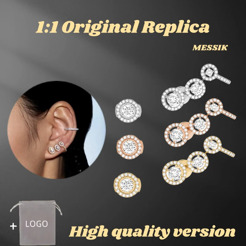 Asymmetric Circular Earrings 925 Sterling Silver Official Website Luxury Jewelry High-end Banquet Jewelry Messica Style Joy Trio