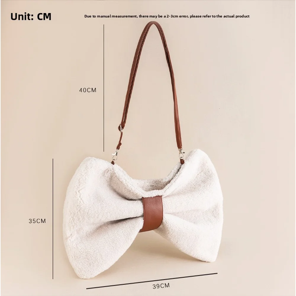 New internet celebrity bow small bag, fashionable Japanese niche design, canvas bag, photo prop, crossbody women's bag
