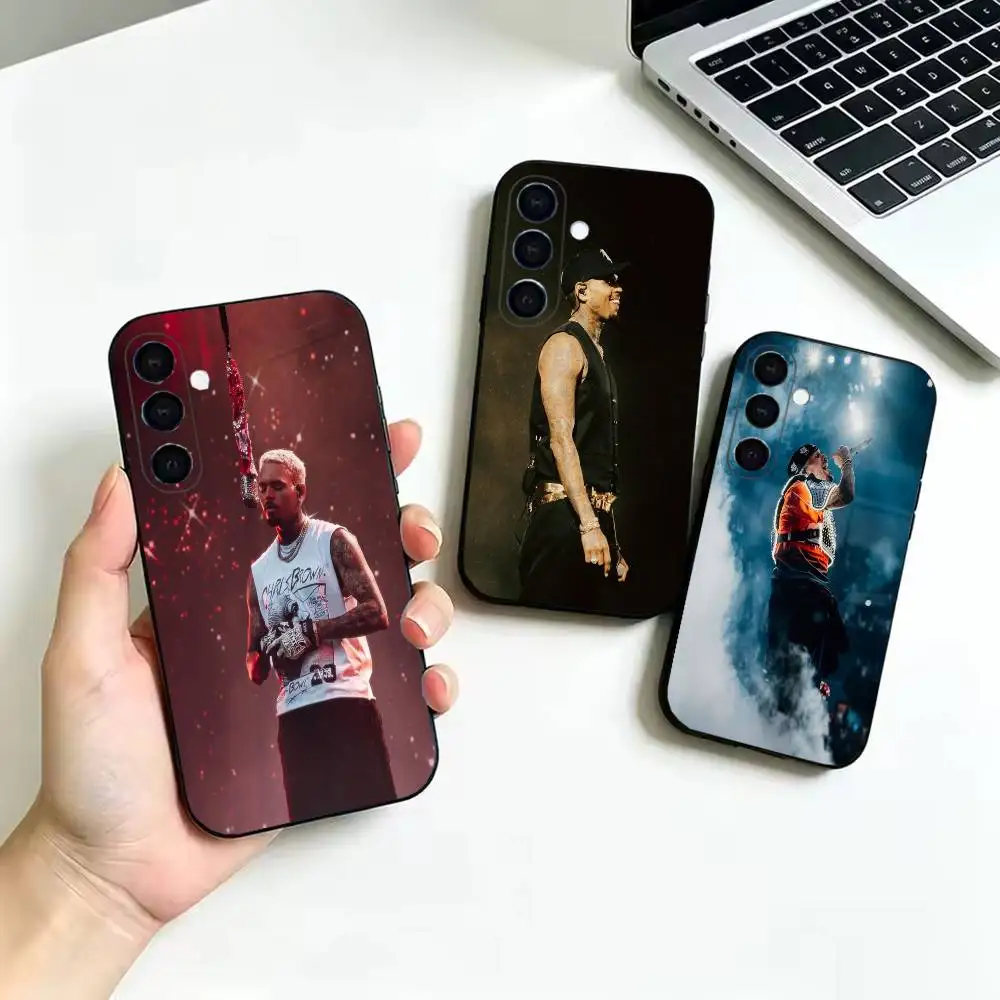 Chris Brown American Rapper Phone Case For Samsung Galaxy A73,A72,A71,A70,A53,A52,A51,Others Soft Black Cover