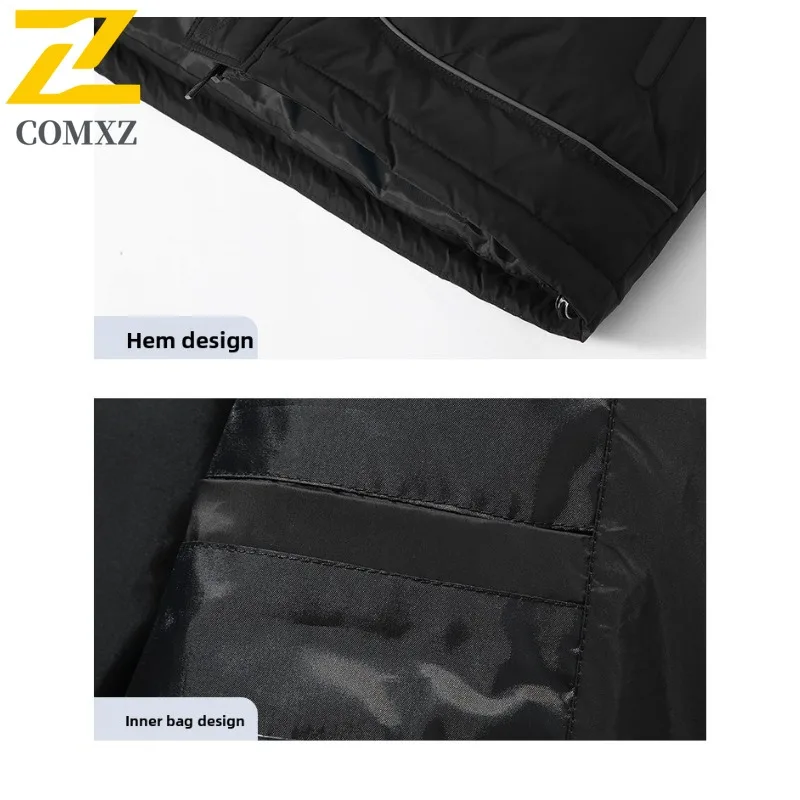 COMXZ الرجال سترة بغطاء للرأس الشتاء الترفيه الأعمال سترة معطف مقاوم للماء يندبروف الحرارية مكتب ارتداء سميكة أسفل معطف 2025