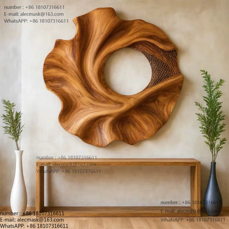 

Wall mounted organic wood carving handmade wooden wall art sculpture