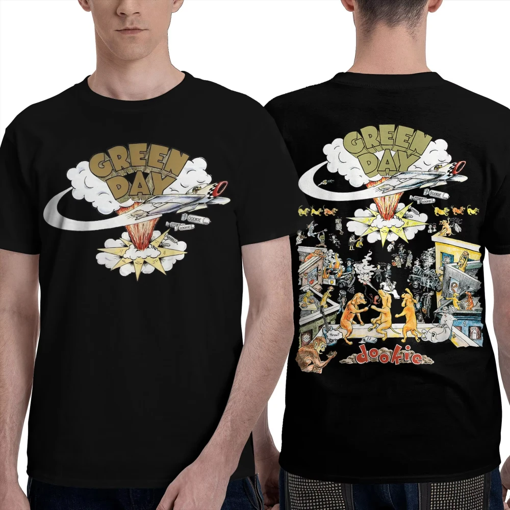 

Футболка с принтом Dookie Scene Green Day, мужские и женские креативные футболки из чистого хлопка с круглым вырезом, футболки с короткими рукавами, праздничная одежда
