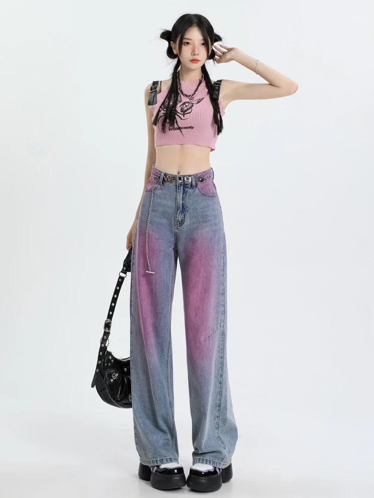 

Women's Blue Jeans Harajuku Y2k 90s Aesthetic Baggy Denim Trousers Korean Jean Pants Vintage 2000s Trashy Japanese Clothes 2024