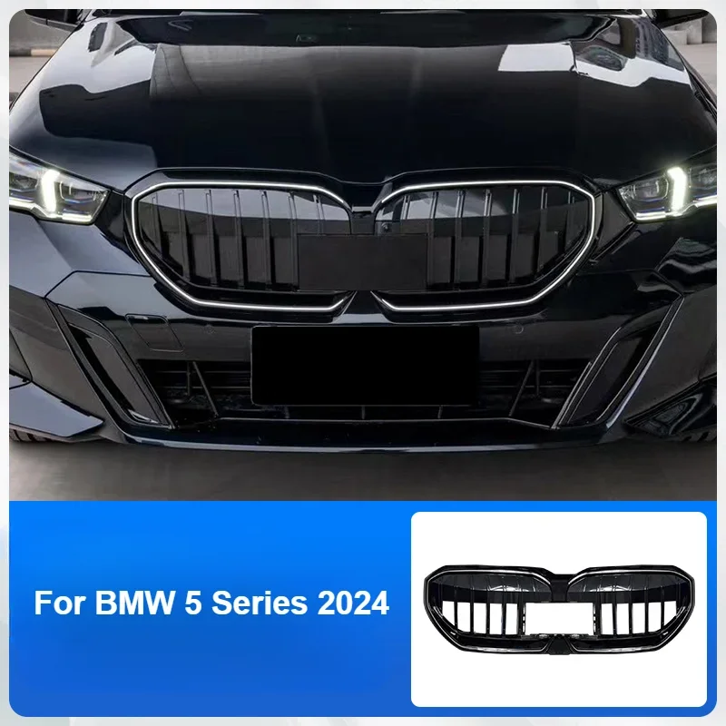 

For BMW New 5 Series i5 2024 G60 Car Front Kidney Grille Glossy Black Racing Grills Replacement Auto Modification Accessories