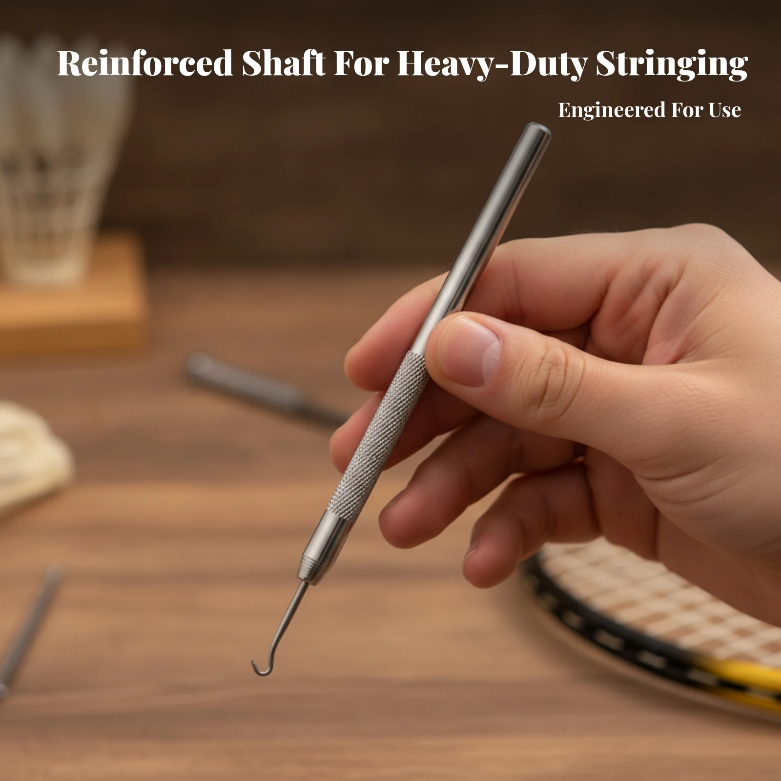 Threading Hook Long-Lasting Stringing Hook with Knurled Grip Tool Compact for Home Workshops
