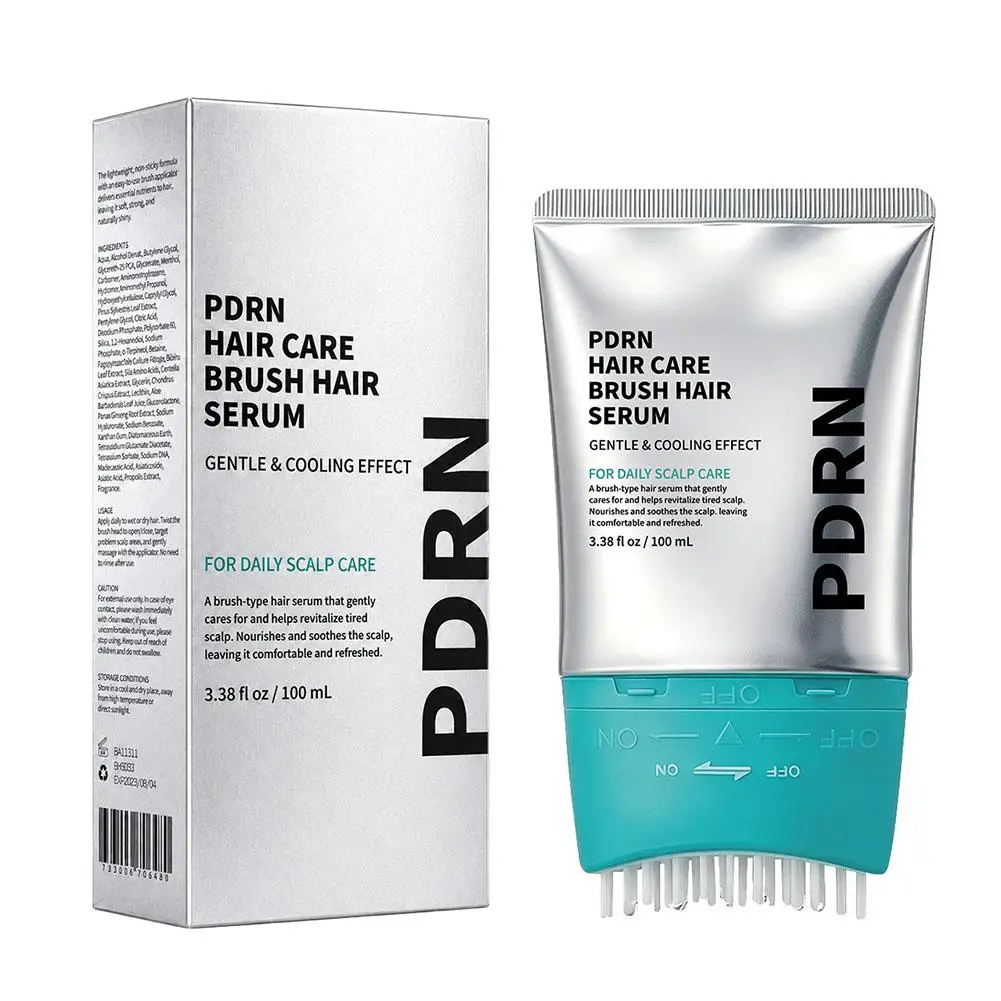 PDRN Reedle Shot Brush Hair Serum With Built-In Brush Cooling Scalp Serum Comb‑Tip Nourish Soothe Scalp Care Essence Daily Care
