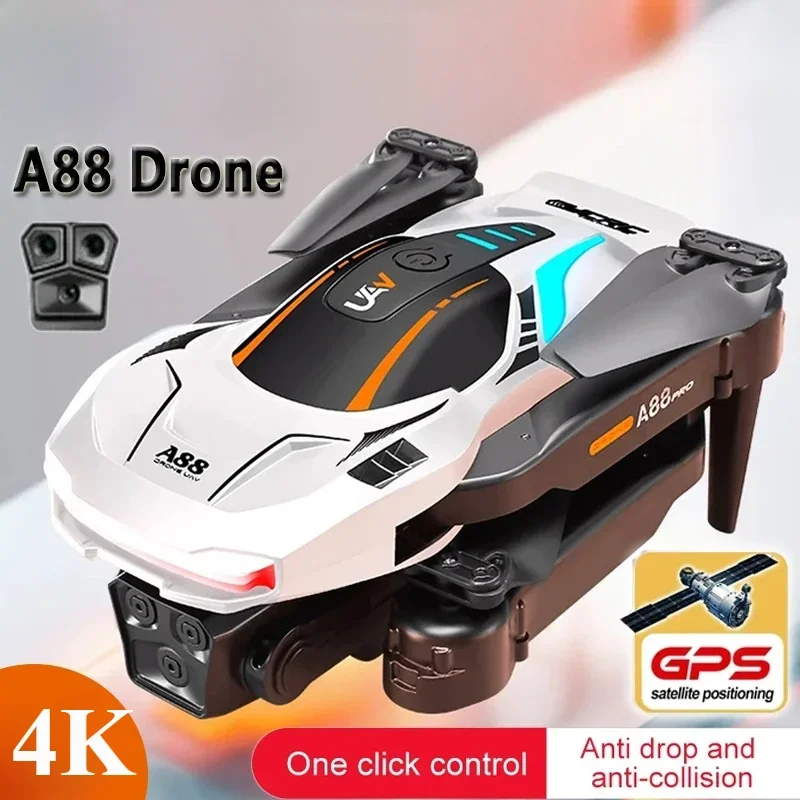 WZP PONG A88 Drone 4K Profesional GPS Dual-Camera Aerial Photography 360 Obstacle Avoidance Flow Position Quadcopter 100M