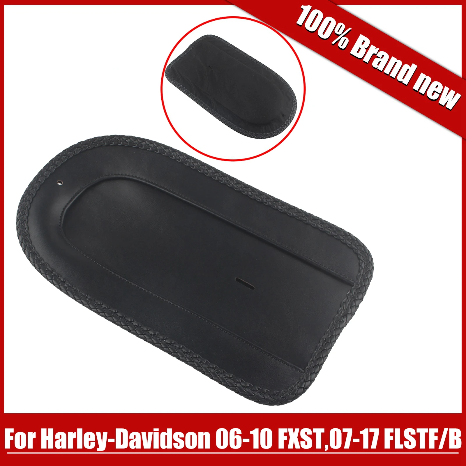 

Motorcycle Rear Fender Bib Black Leather Pad For Harley Davidson FXST 2006-2010 FLSTF/B 07-17