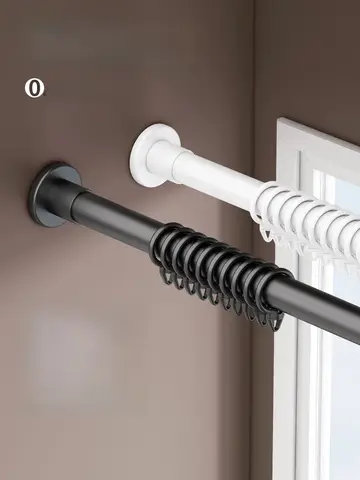 확장 가능한 빨랫줄 막대 욕실 커튼 막대 옷장 걸이 막대 드릴링 필요 없음 가정용 신축성 있는 직선 막대