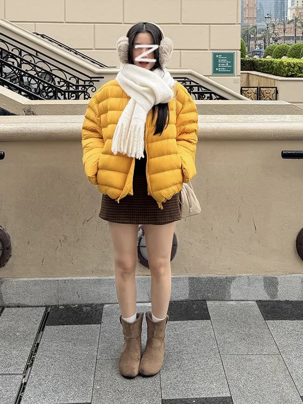 

Зимняя новинка 2025: Модная легкая хлопковая куртка в рубчик для женщин, в корейском стиле, утепленная, прямого кроя, удлиненная, для повседневной носки