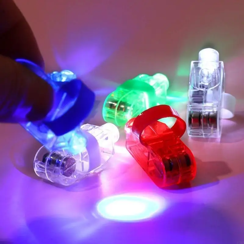 97BC LED Finger Lights 10 Pack Finger Ring Glow Sticks Holiday Ornament Yard Decors