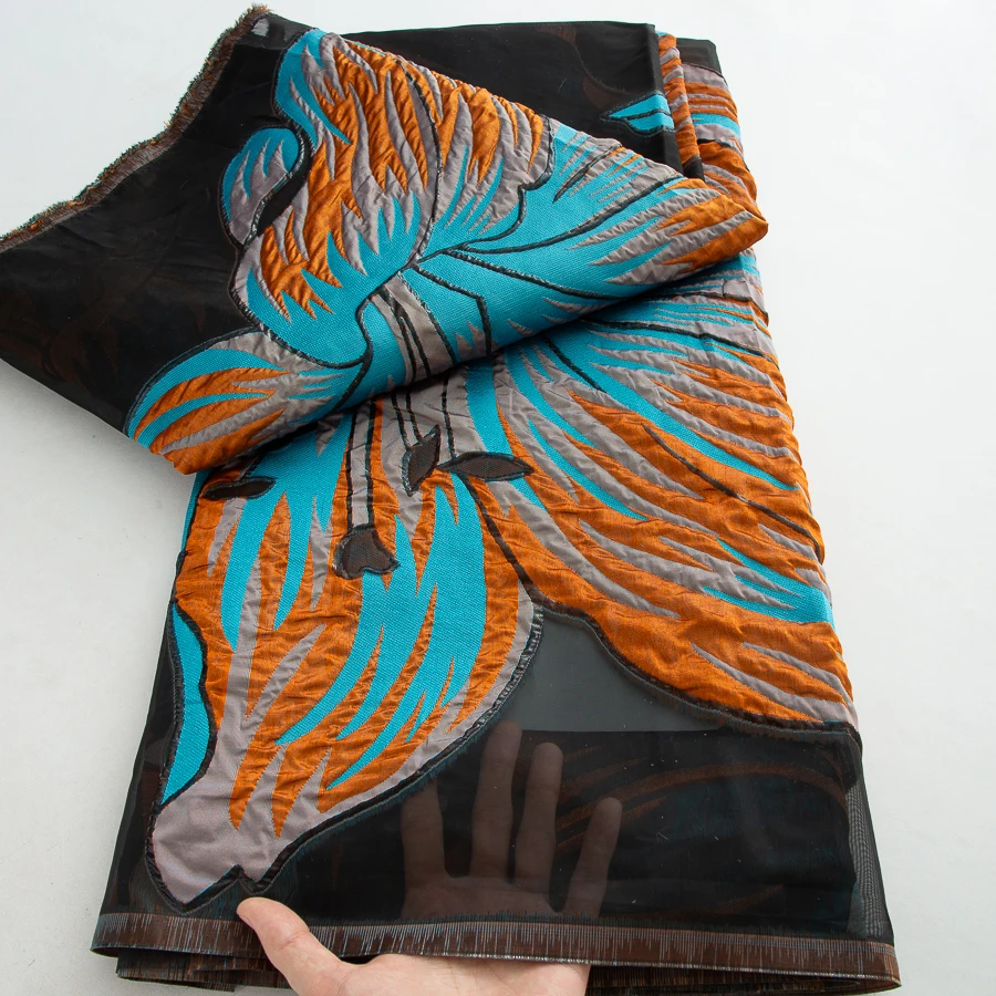 

2025 африканская парчовая тюлевая кружевная ткань 2024 Высокое качество 5 ярдов позолота нигерийская жаккардовая кружевная ткань праздничное платье для женщин A2579