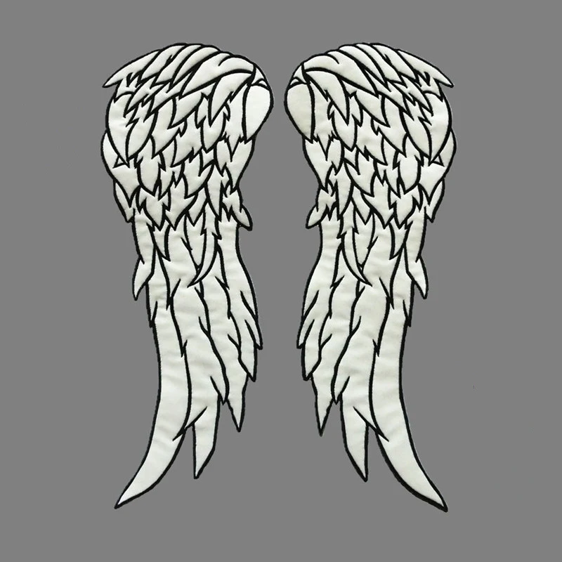 Walking Dead Governor Daryl Dixon Angel Night Reflective Wings Big Patches Tactical Badge Reflective DIY Clothing Decoration