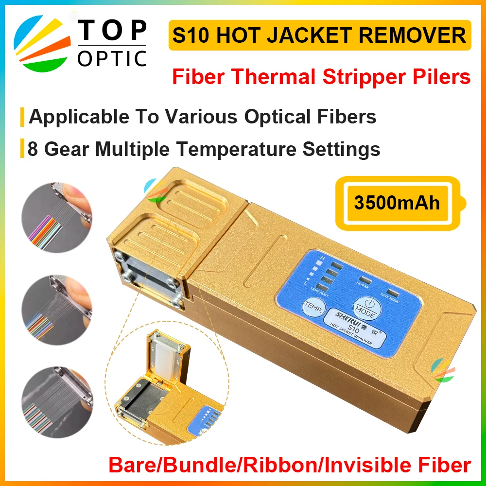 

Fiber Optical Thermal Stripper Pliers Hot Jacket Remover Heated Wire Stripping Slitter Hot Ribbon Stripper with Inner Battery