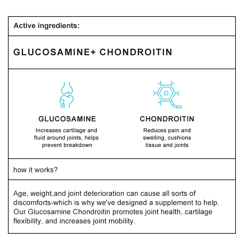 Cápsulas de condroitina de glucosamina Mulittea con vitamina MSM D3 sin OGM, suplementos alimenticios saludables sin gluten - Image 6