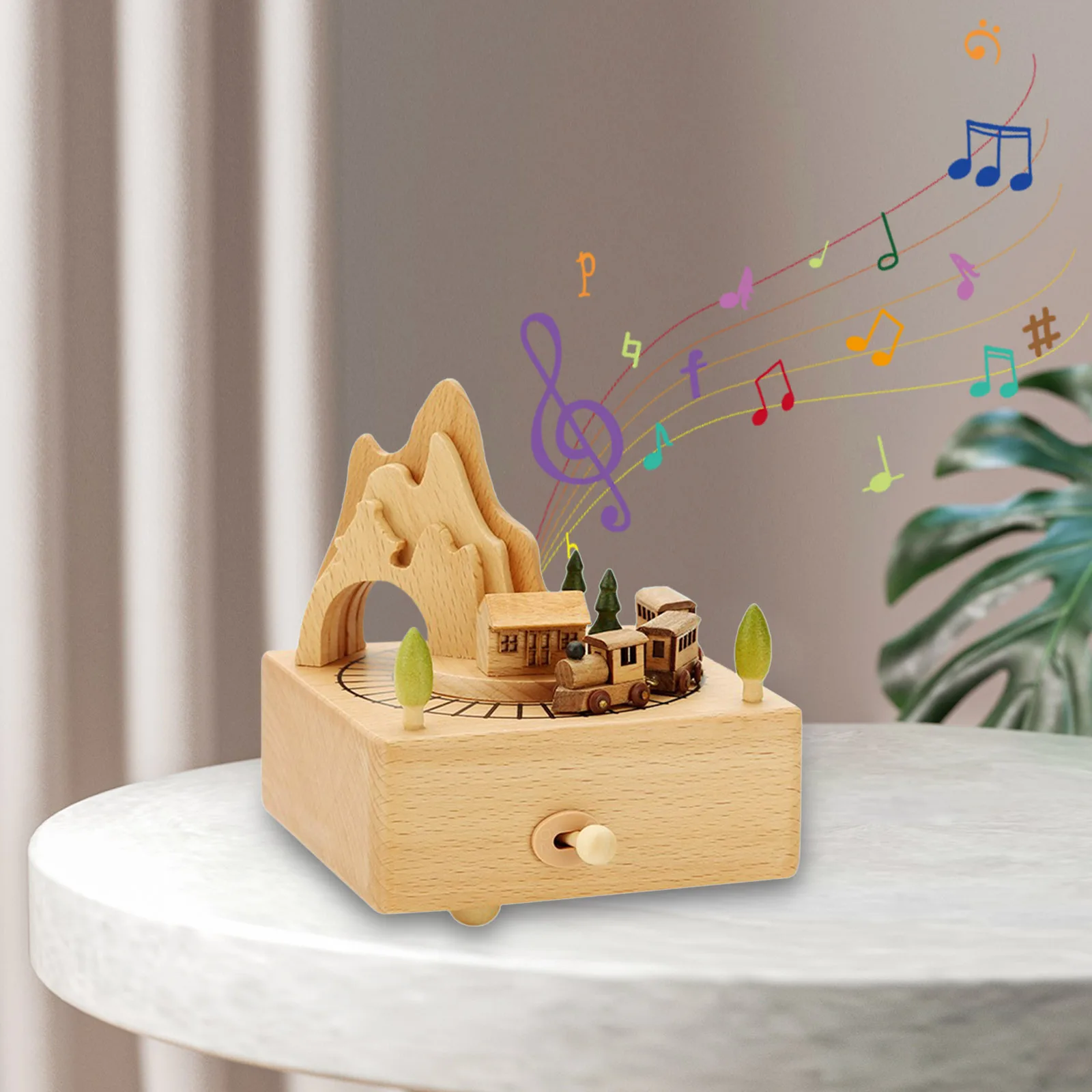 revolving music box small train theme ♫Here Comes The Sun ♫ For Friends Children Christmas Birthday Gifts
