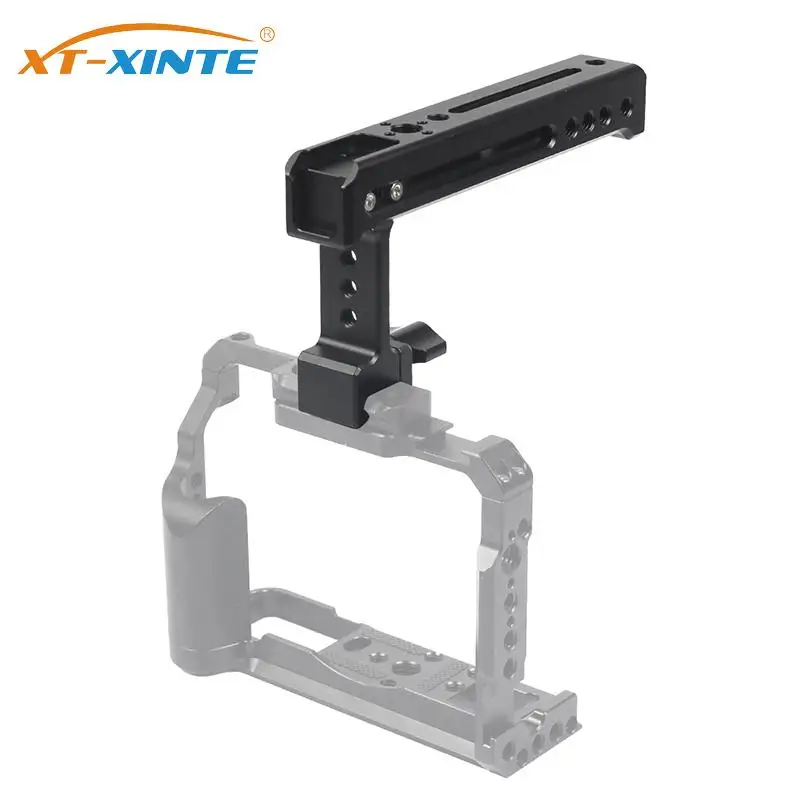 

Top Side Cheese Handle Grip with NATO Rail Handgrip Arri 1/4" Hole Cold Shoe Mount for DSLR Camera Cage Rig Monitor Lights Stand