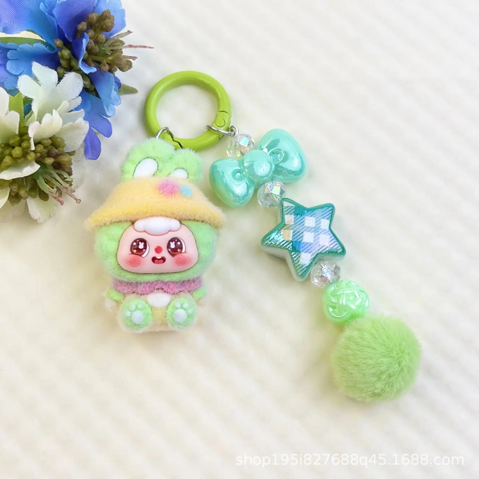 1PCSNew سلسلة مفاتيح سيارة للزوجين على شكل أذن أرنب ديكور هانر سلسلة مفاتيح عصرية