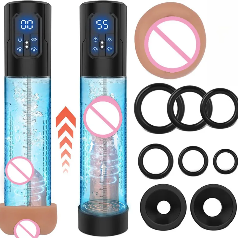 New Penis Pump Enlarger Water Negative Pressure Enlargement For Men Masturbation Physical Bigger Trainer Stretching Massager