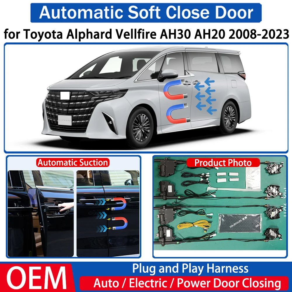 for Toyota Alphard Vellfire AH30 AH20 2008-2023 Car OEM Automatic Soft Close Door Electric Suction Kit Auto Power Closing System