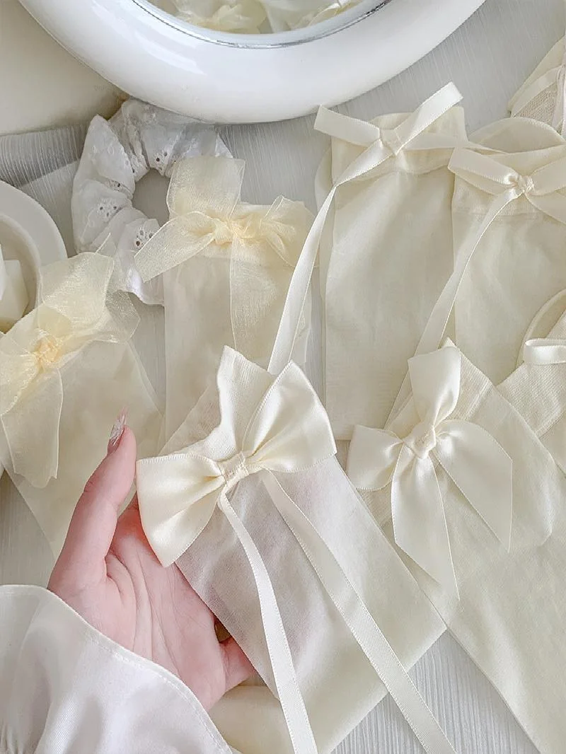 

Ультратонкие летние женские носки Kadetian с милым узлом, до середины икры, из кристаллического шелка, в стиле Лолита, балетные носки