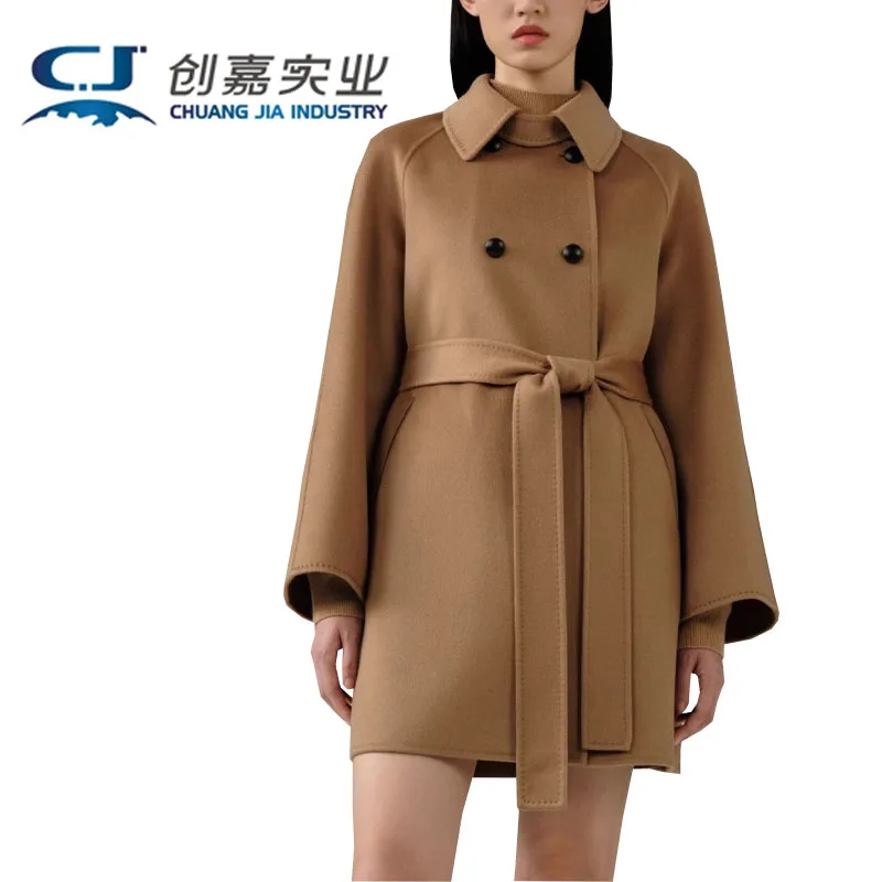 

Autumn and Winter Ladies 100% Cashmere Coat Hepburn Wool Light Luxury Short Temperament Noble and Elegant Coat Women's Clothing