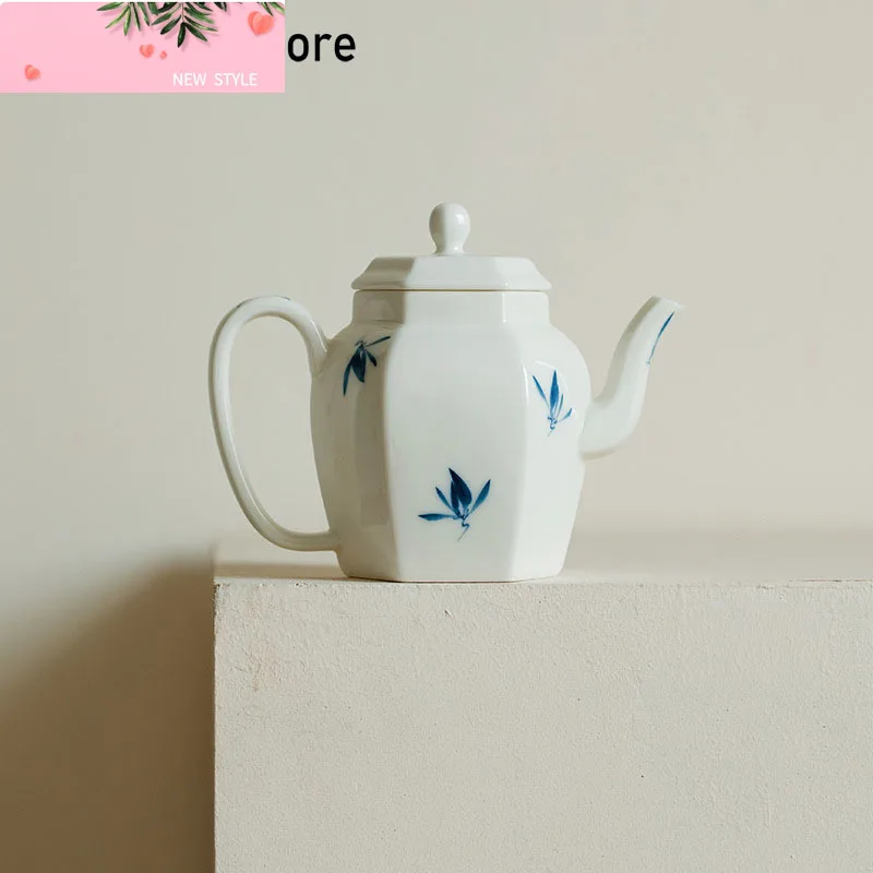 

170 мл керамический чайник с ручной росписью «Бабочка Орхидея», китайский белый фарфор, маленький горшок, чайник с фильтром, чайник с фильтром, набор для кунг-фу
