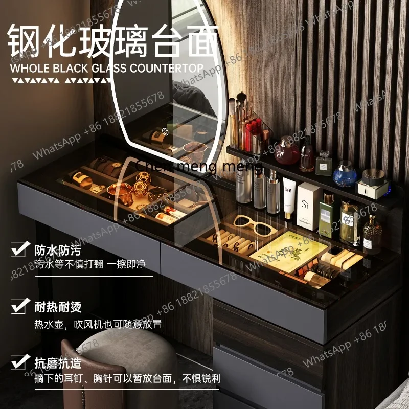 

X New minimalist dresser with makeup mirror high-end retractable light luxury storage cabinet