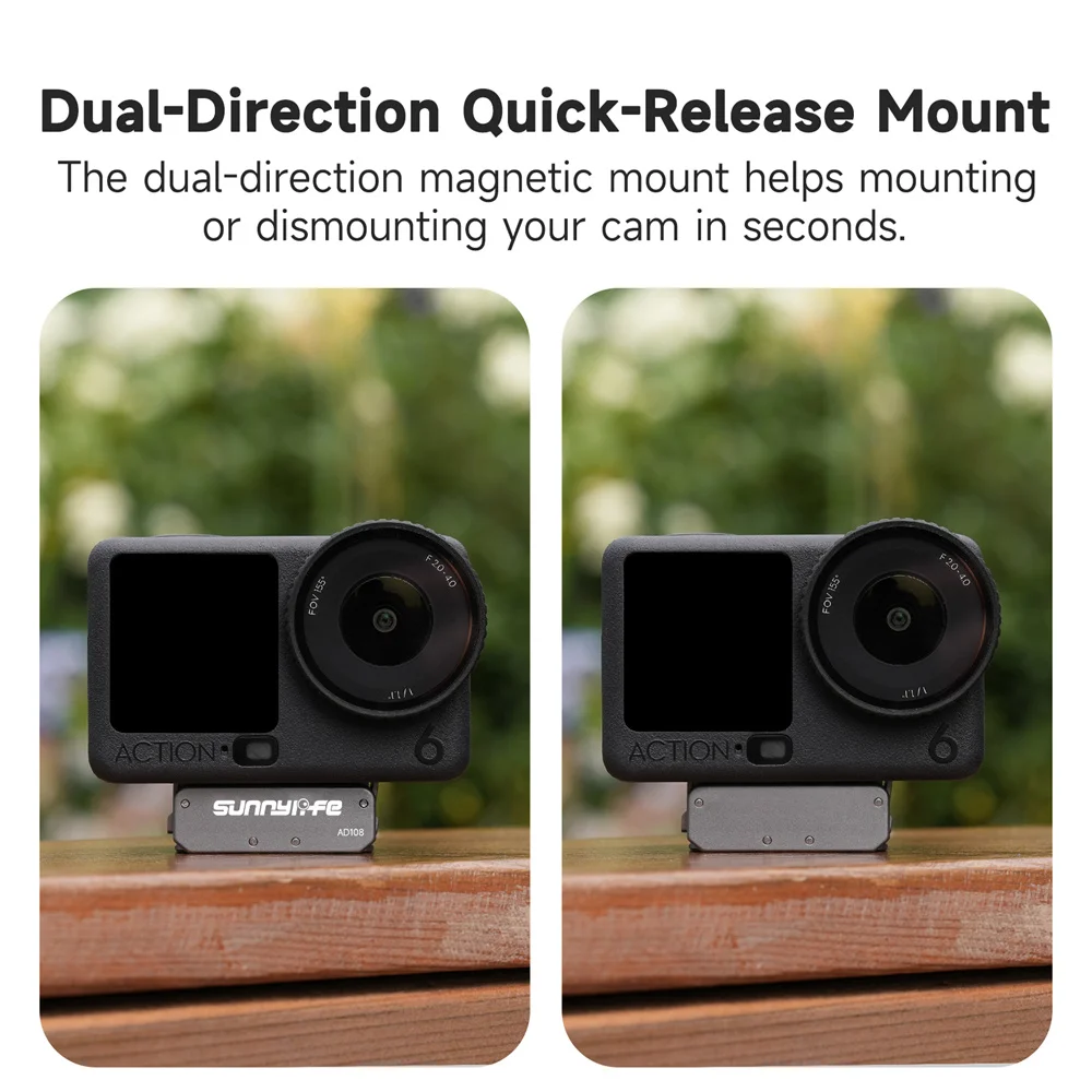 Sunnylife Magnetic Quick Release Adapter Base For DJI OSMO Nano/Action 6 Foldable Mount Base Camera Tripod Adapter Mount Stand