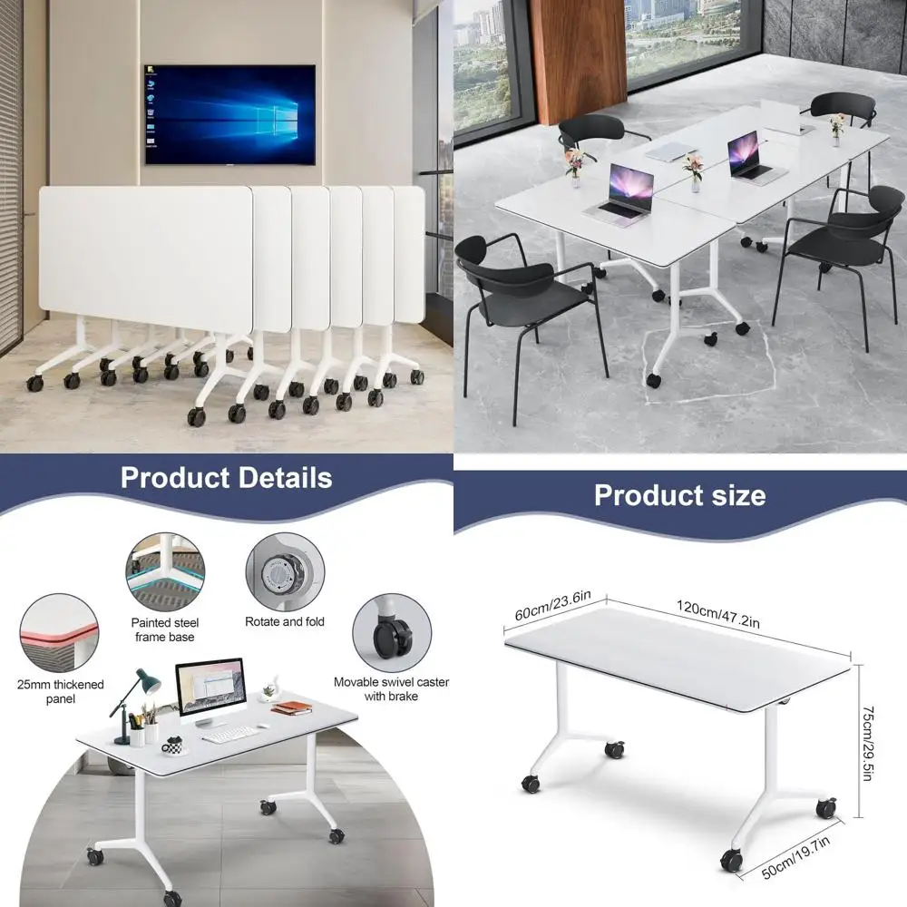 

Регулируемые по высоте мобильные учебные столы, комплект из 4 штук, диаметр 47,2 дюйма, для конференц-залов и переговорных комнат