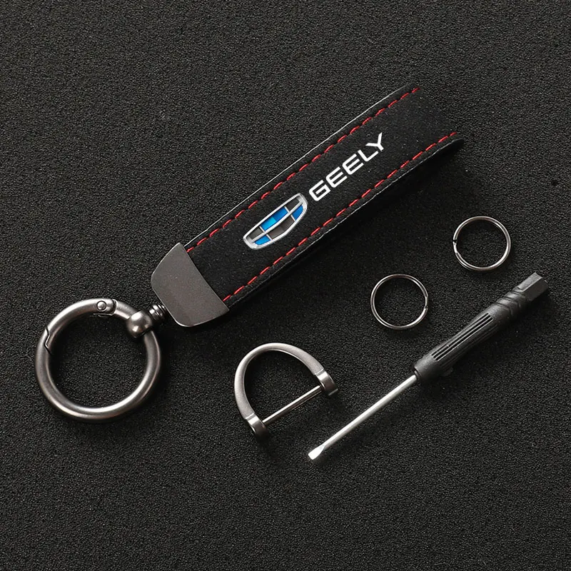 

Simple Suede Keychain Car Key Ring Chain Holder Keyring For Geely Coolray Atlas Boyue NL3 Emgrand X7 EX7 SUV GT GC9 Borui Car