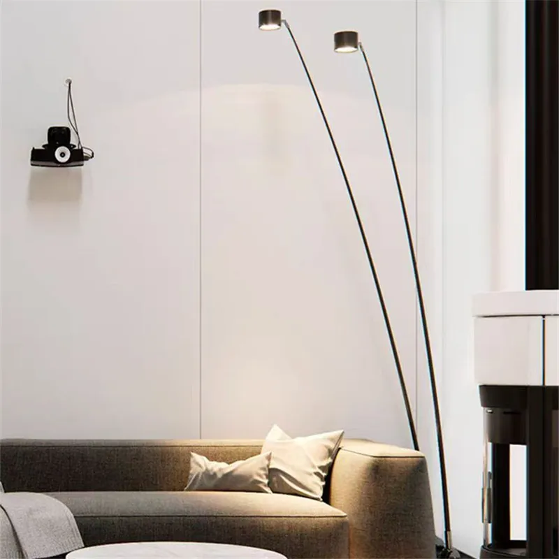 Imagem -02 - Long Pole Floor Lamp para Sala de Estar Alto Spot Lamp Home Decor Sofá Canto pé Lâmpada Bedside Art Decor Quarto Pesca Luz