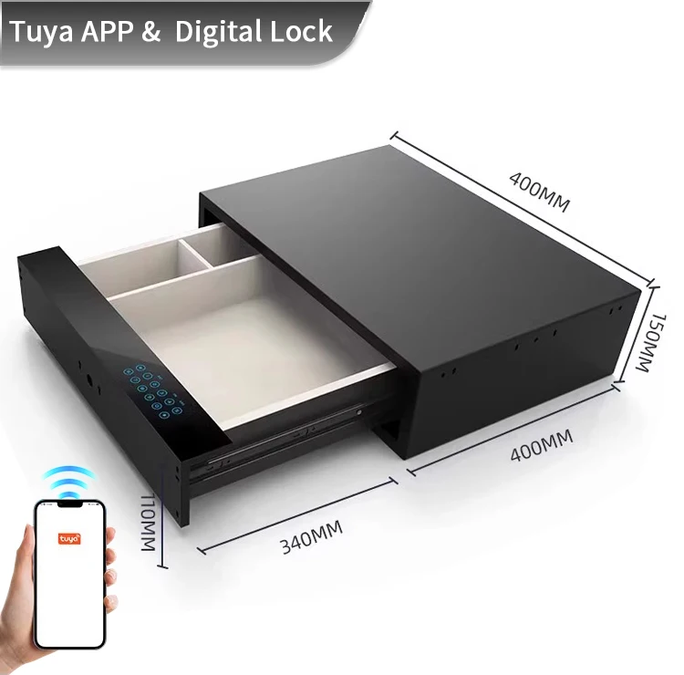 Smart Steel Digital Cash Cabinet Hidden Wall Hanging Wardrobe Drawer Safe