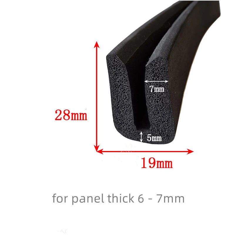 

EPDM Rubber Foam Sealing Sponge U Strip Glass Metal Car Wood Panel Edge Encloser Shield 28x19mm Black