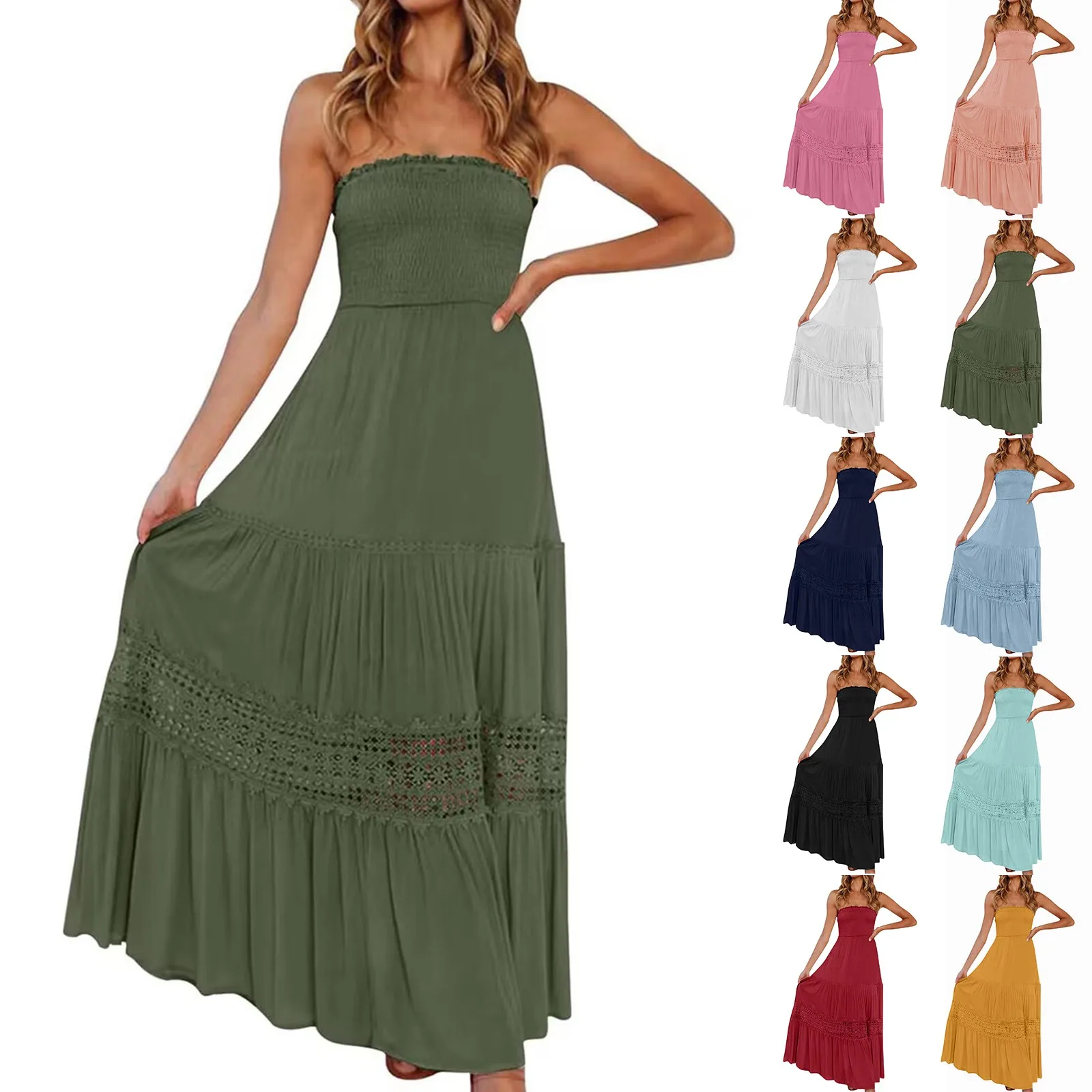 

Women Summer Maxi Dress Beach Bohemian Dresses Sleeveless Simple Holiday Party Dress 2025 Loose Chic Ladies Vestido