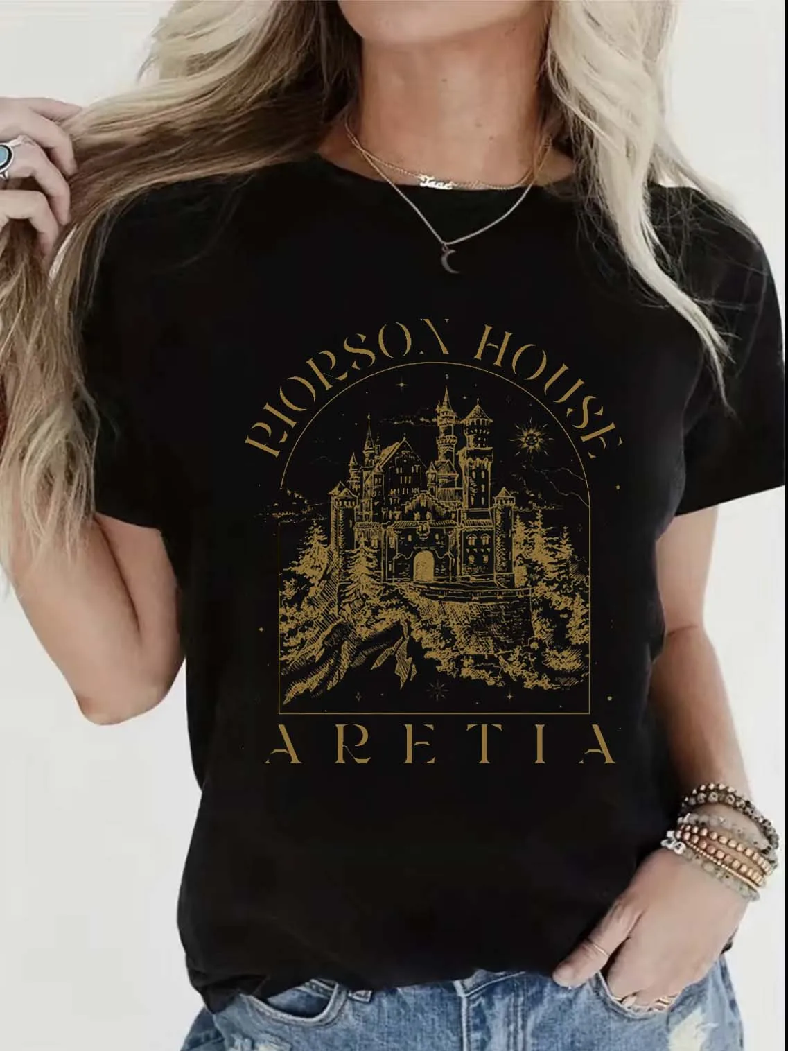 Velaris T-Shirt Feyre 'S Geïllustreerde Kunst Acotar Boekachtige Shirts Mannen Vrouwen T-Shirts Met Korte Mouwen Vintage T-Shirt Tops Sjm Merch