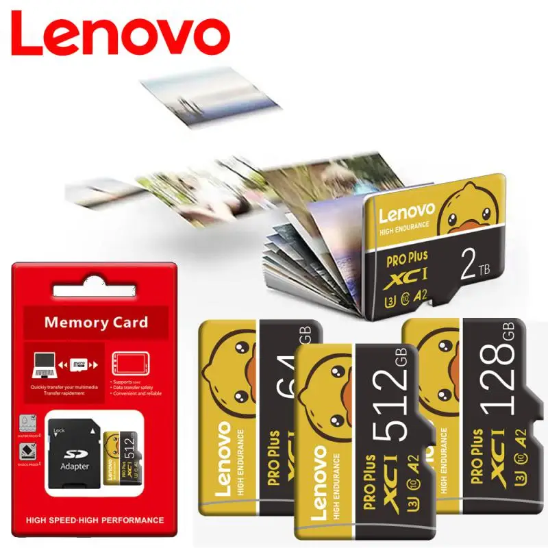 Lenovo 2TB Micro TF SD Card 128GB 256GB Memory Card 1TB 512GB Class 10 High Speed SD Card For Nintendo Switch Camera Ps4 Ps5