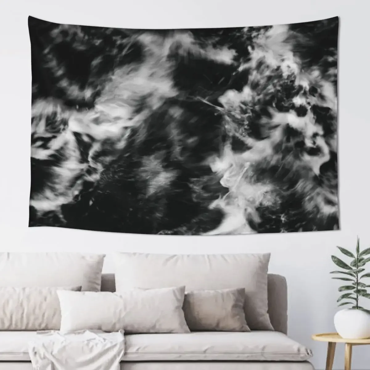 Black and White Ocean Sea Waves Tapestry Room Decorating Aesthetic Room Decor For Girls Decorative Wall Mural Tapestry