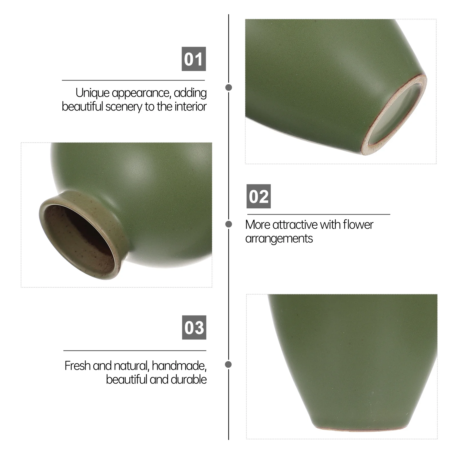 

1Pcs Zen Ceramic Flower Vase Simple Fresh Design for Home Decoration Tabletop Floral Arrangement Vessel Ceramic Zen Vase
